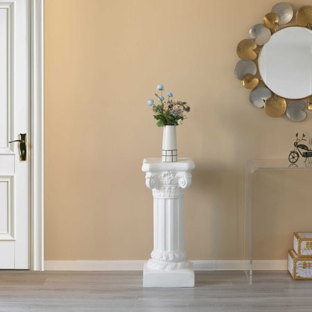 Uniquewise Fiberglass White Plinth Roman Column Ionic Piller Pedestal Vase Stand - Photography Props - 32 Inch QI004124-32